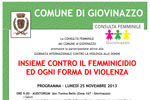 25/11: Insieme contro il femminicidio ed ogni forma di violenza